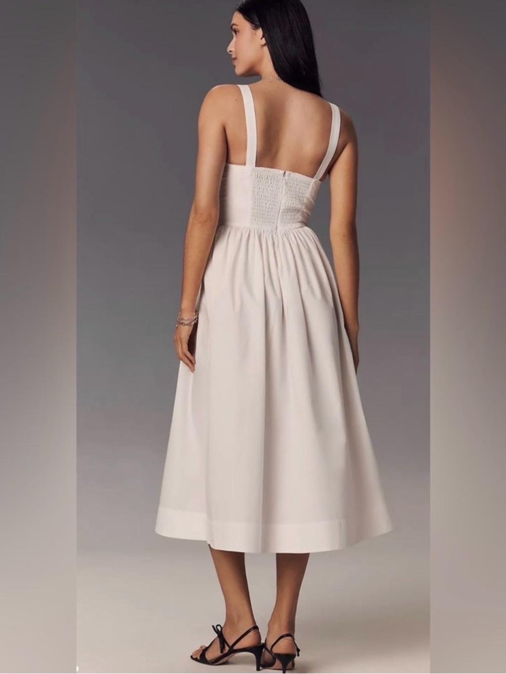 Anthropologie Drop Waist Ruched Midi Dress NWOT - Picture 2 of 6